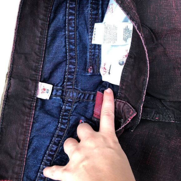 RARE True Religion Jeans Size 40 STRAIGHT Red Flap T - Picture 10 of 10